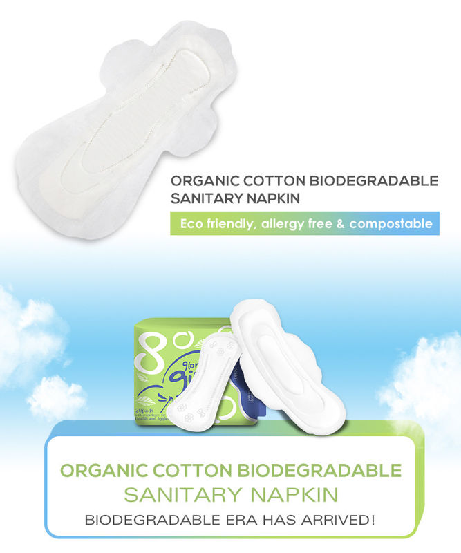 100 de Organische 150mm van de Katoenen Periode Menstrueel Stootkussen Vrouwelijke Hygiëne Dame Napkin Sanitary Towel
